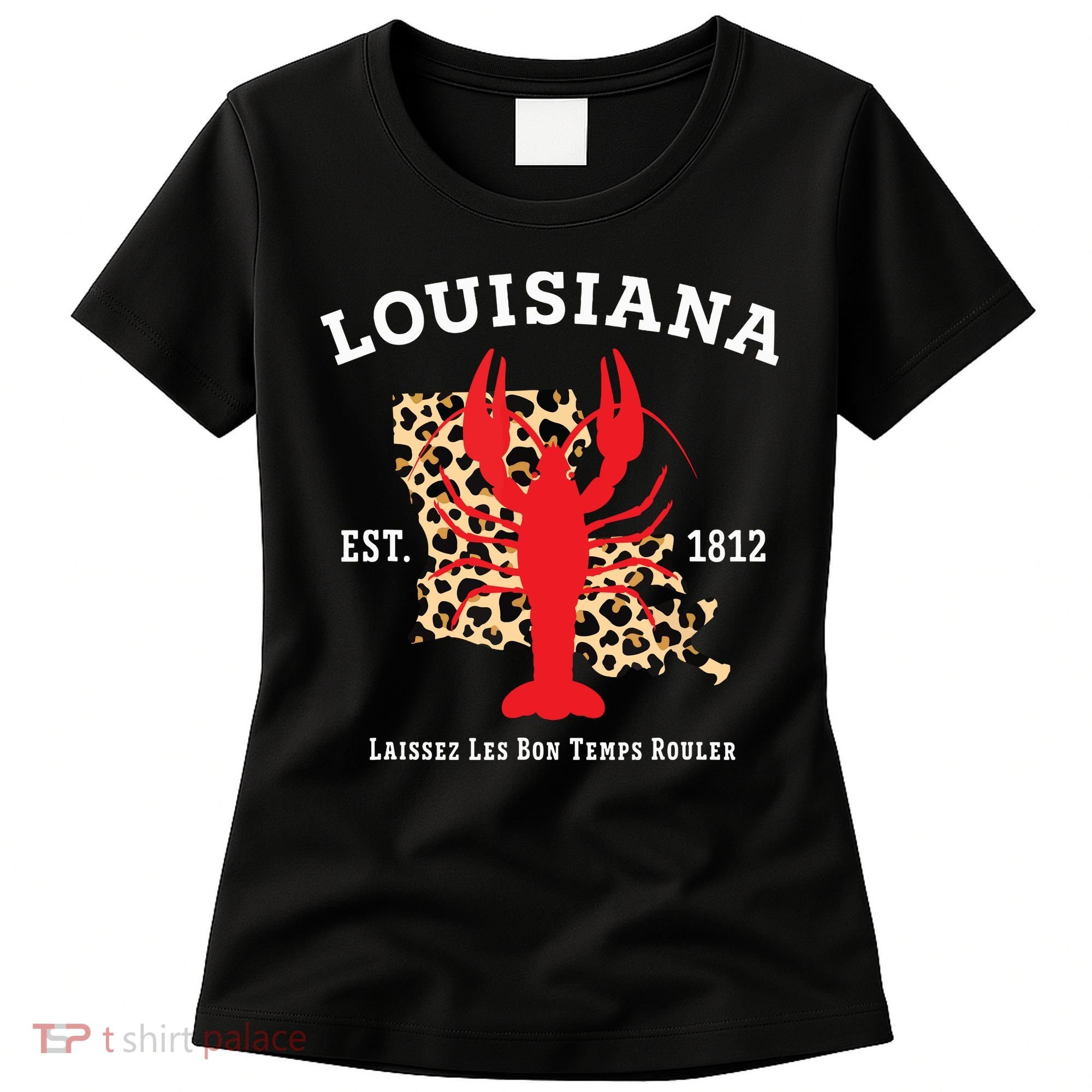 Louisiana Est 1812 Crawfish Leopard New Orleans Mardi Gras Women's T-Shirt