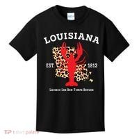 Louisiana Est 1812 Crawfish Leopard New Orleans Mardi Gras Kids T-Shirt thumb 0