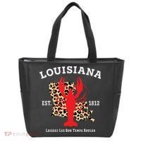 Louisiana Est 1812 Crawfish Leopard New Orleans Mardi Gras Tote Bag thumb 0