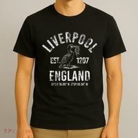 Liverpool England 1207 With Coordinates White Distressed T-Shirt thumb 3