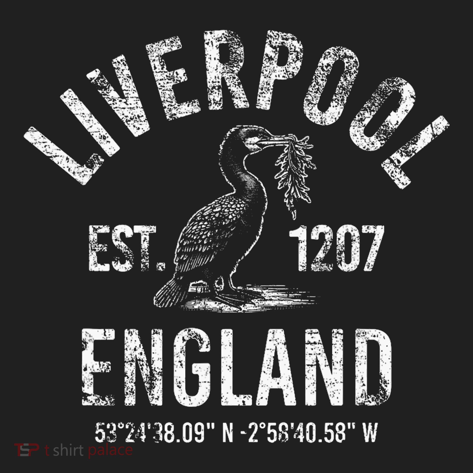 Liverpool England 1207 With Coordinates White Distressed Tumbler