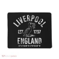 Liverpool England 1207 With Coordinates White Distressed Mousepad thumb 0