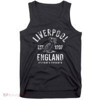 Liverpool England 1207 With Coordinates White Distressed Tank Top thumb 0