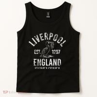 Liverpool England 1207 With Coordinates White Distressed Tank Top thumb 2