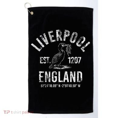 Liverpool England 1207 With Coordinates White Distressed Golf Towel