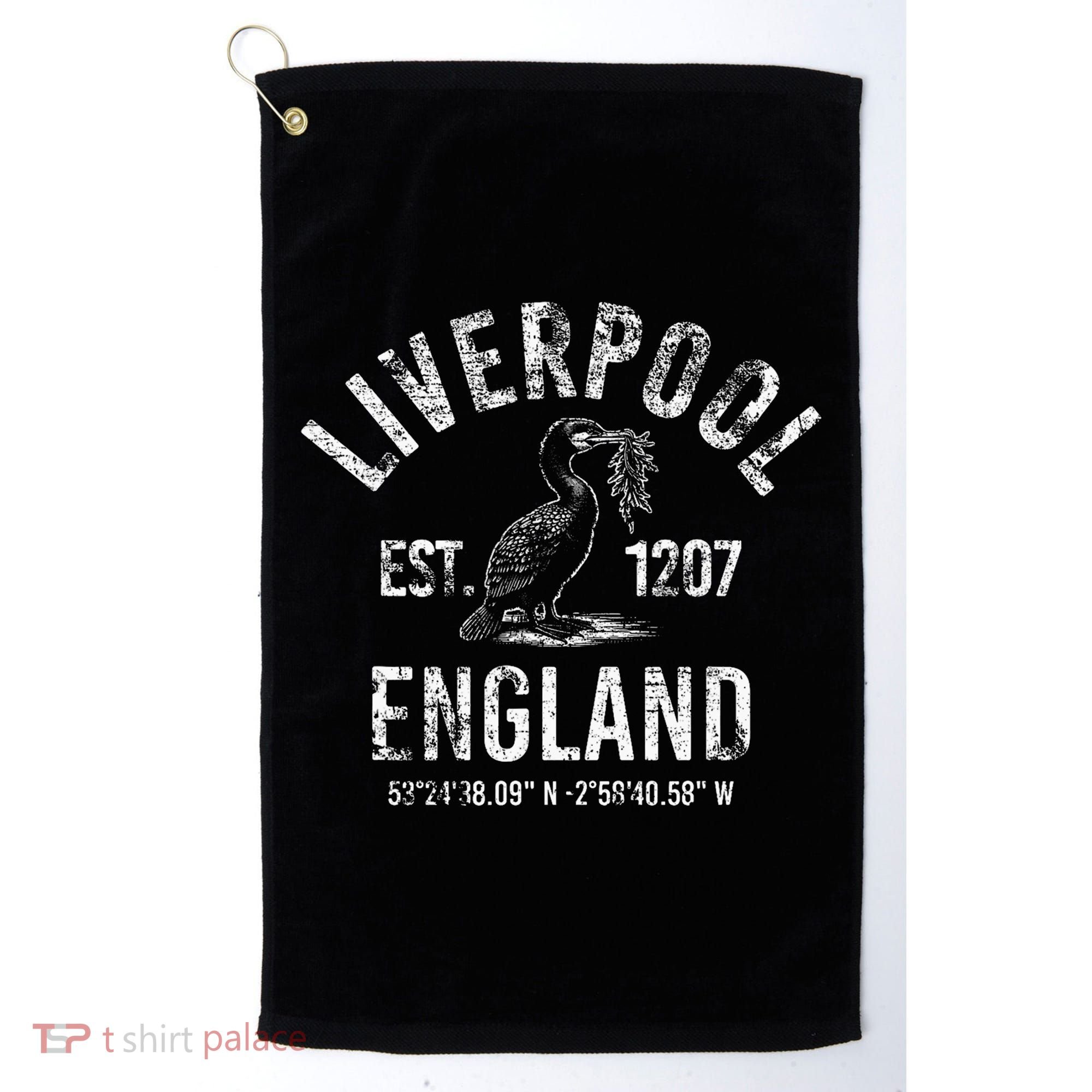 Liverpool England 1207 With Coordinates White Distressed Golf Towel