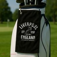 Liverpool England 1207 With Coordinates White Distressed Golf Towel thumb 2