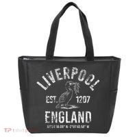 Liverpool England 1207 With Coordinates White Distressed Tote Bag thumb 0