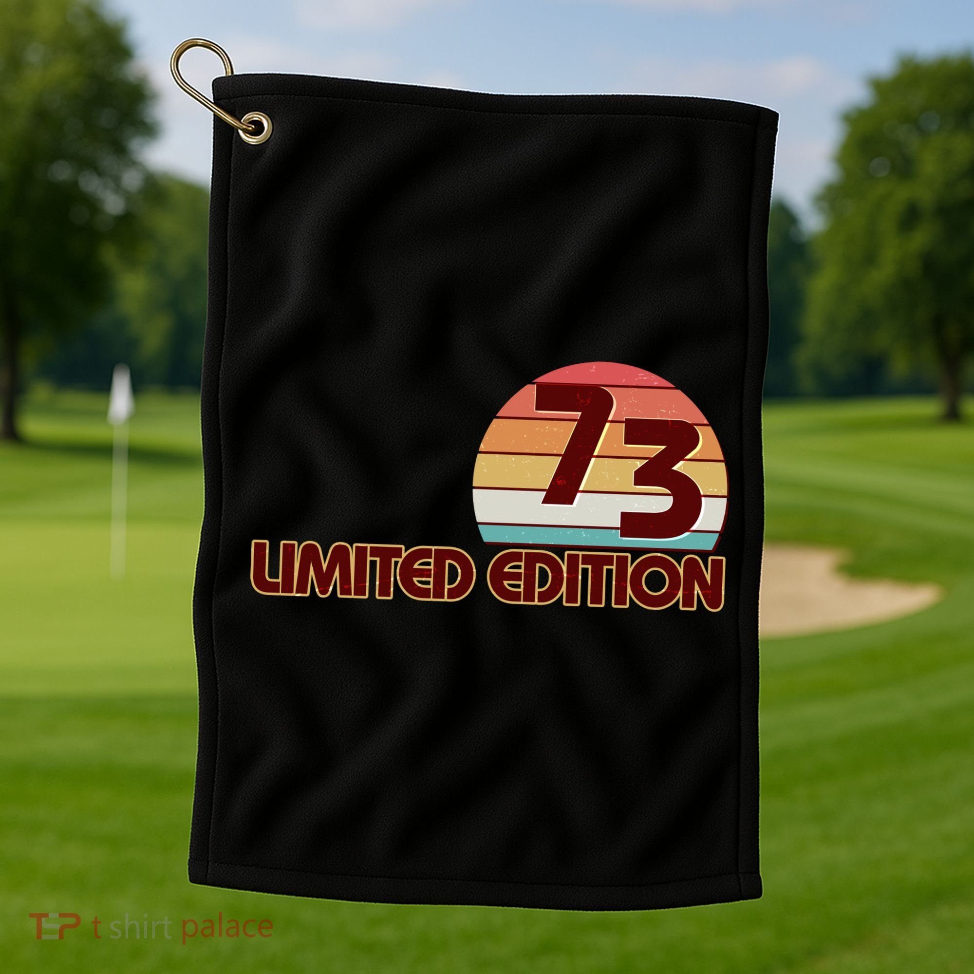 Limited Edition 1973 Retro Sun 50th Birthday Golf Towel
