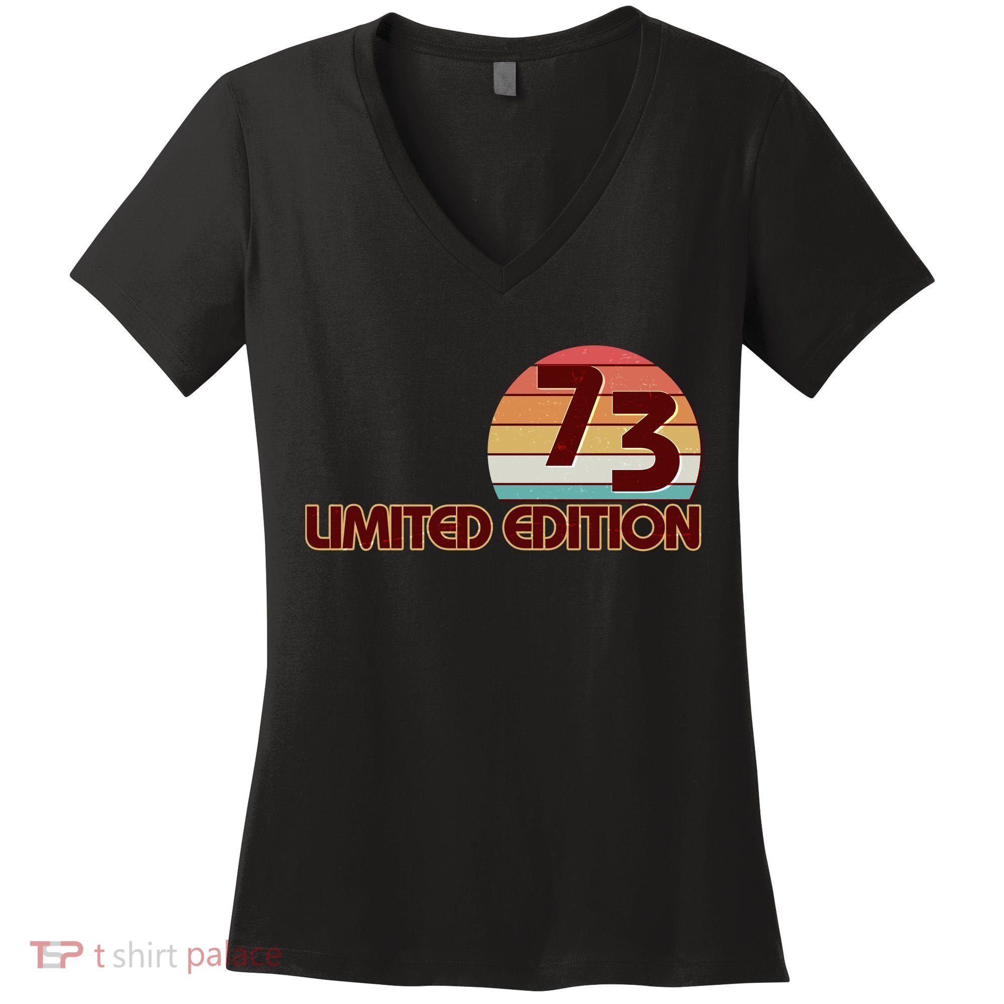 Limited Edition 1973 Retro Sun 50th Birthday Women's V-Neck T-Shirt