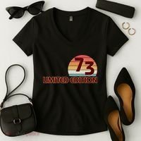 Limited Edition 1973 Retro Sun 50th Birthday Women's V-Neck T-Shirt thumb 2