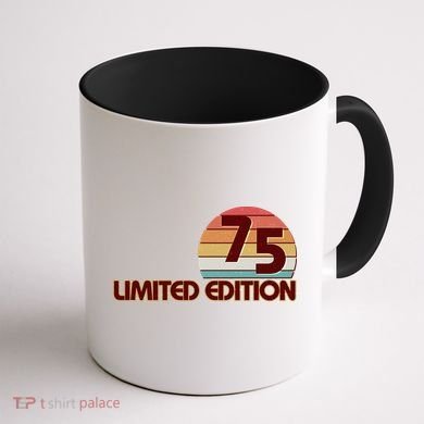 Limited Edition 1975 Retro Sun 50th Birthday Coffee Mug back