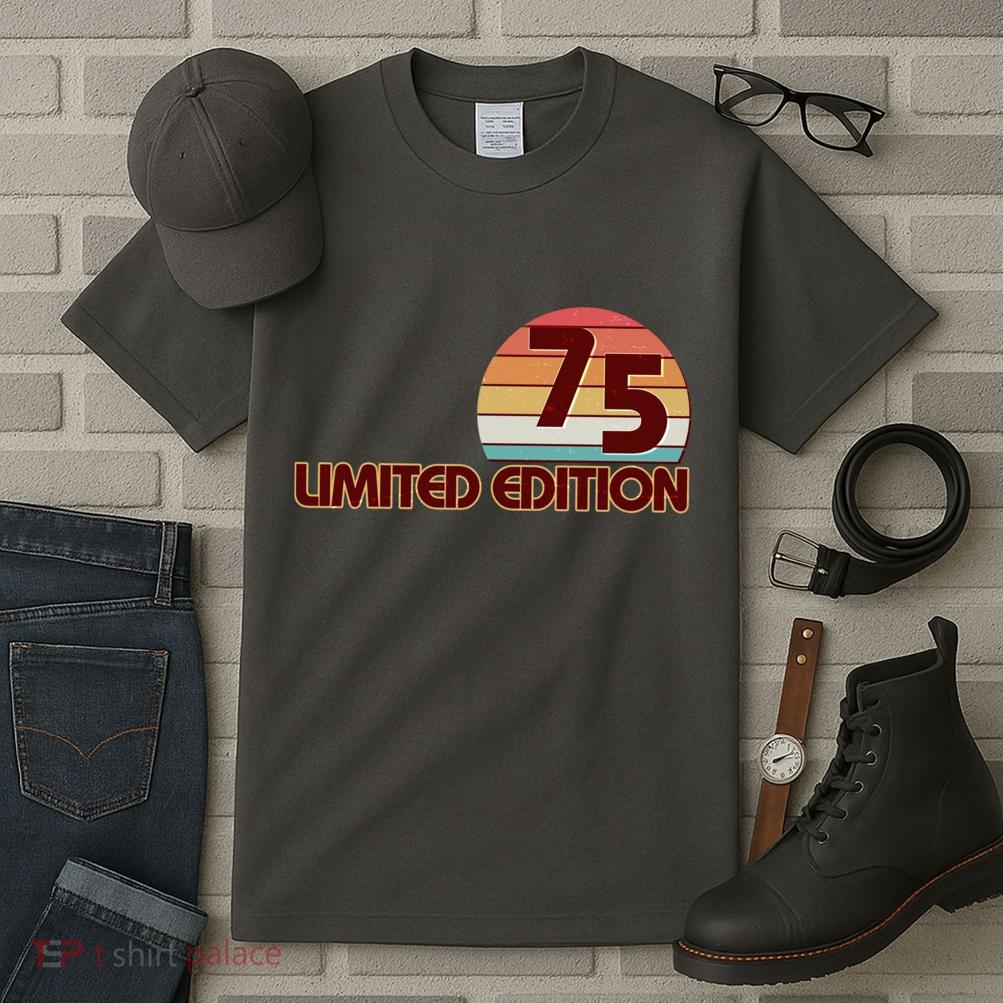 Limited Edition 1975 Retro Sun 50th Birthday Tall T-Shirt
