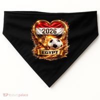Love Egypt 2026 Heart Soccer Fan USA-Made Doggie Bandana thumb 0