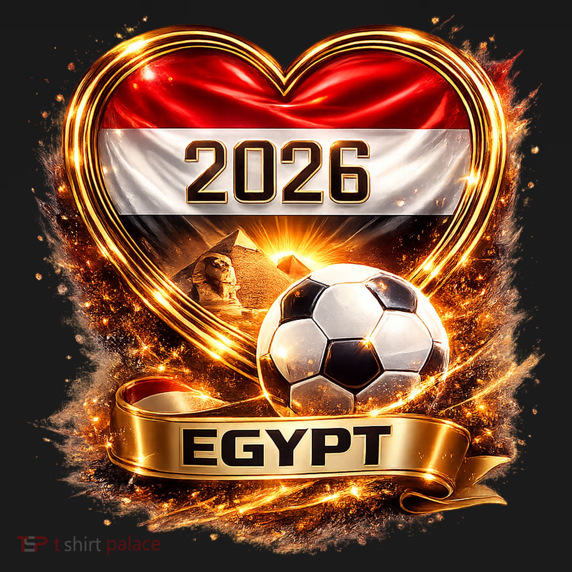 Love Egypt 2026 Heart Soccer Fan Long Sleeve Shirt
