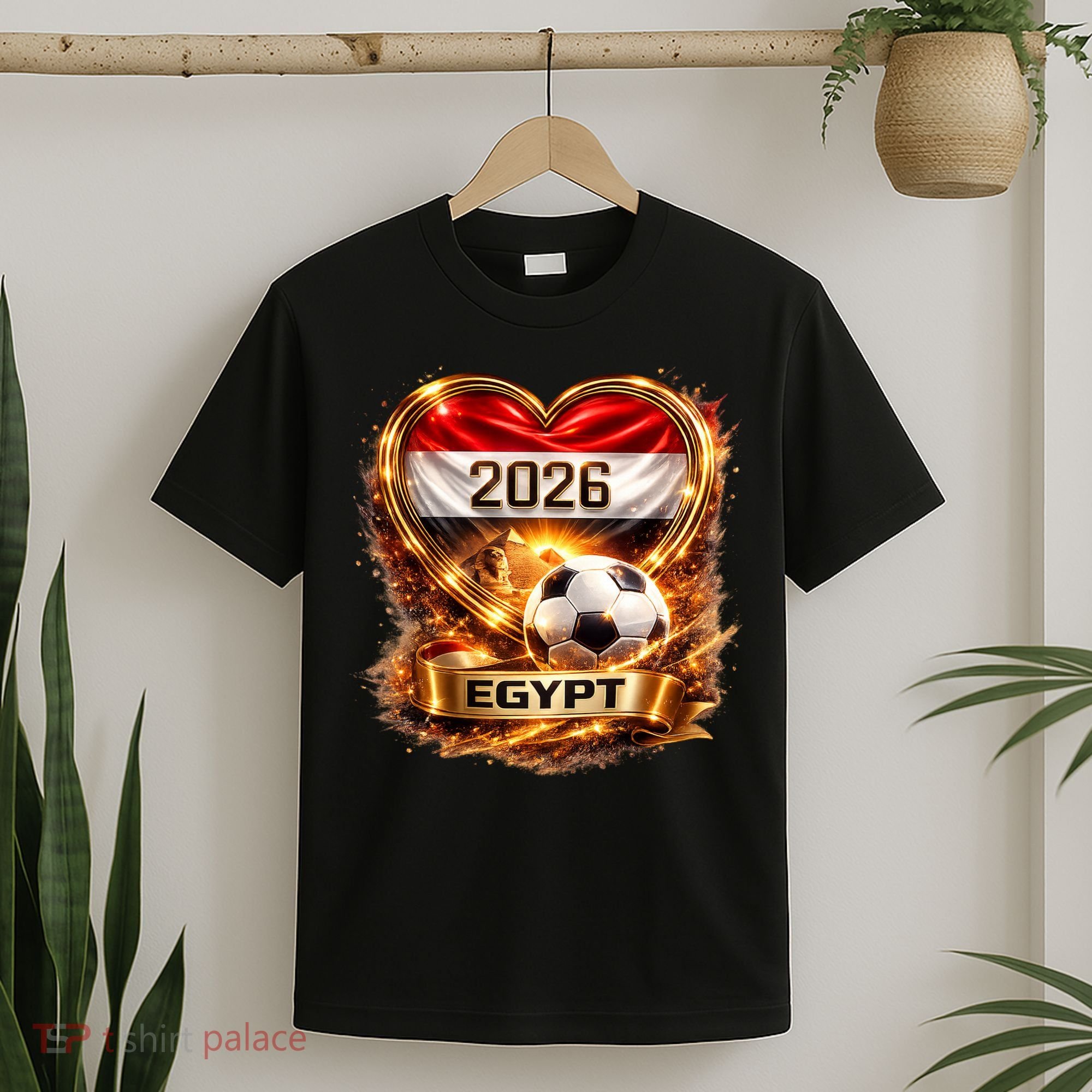 Love Egypt 2026 Heart Soccer Fan T-Shirt