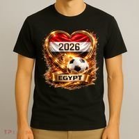 Love Egypt 2026 Heart Soccer Fan T-Shirt thumb 3