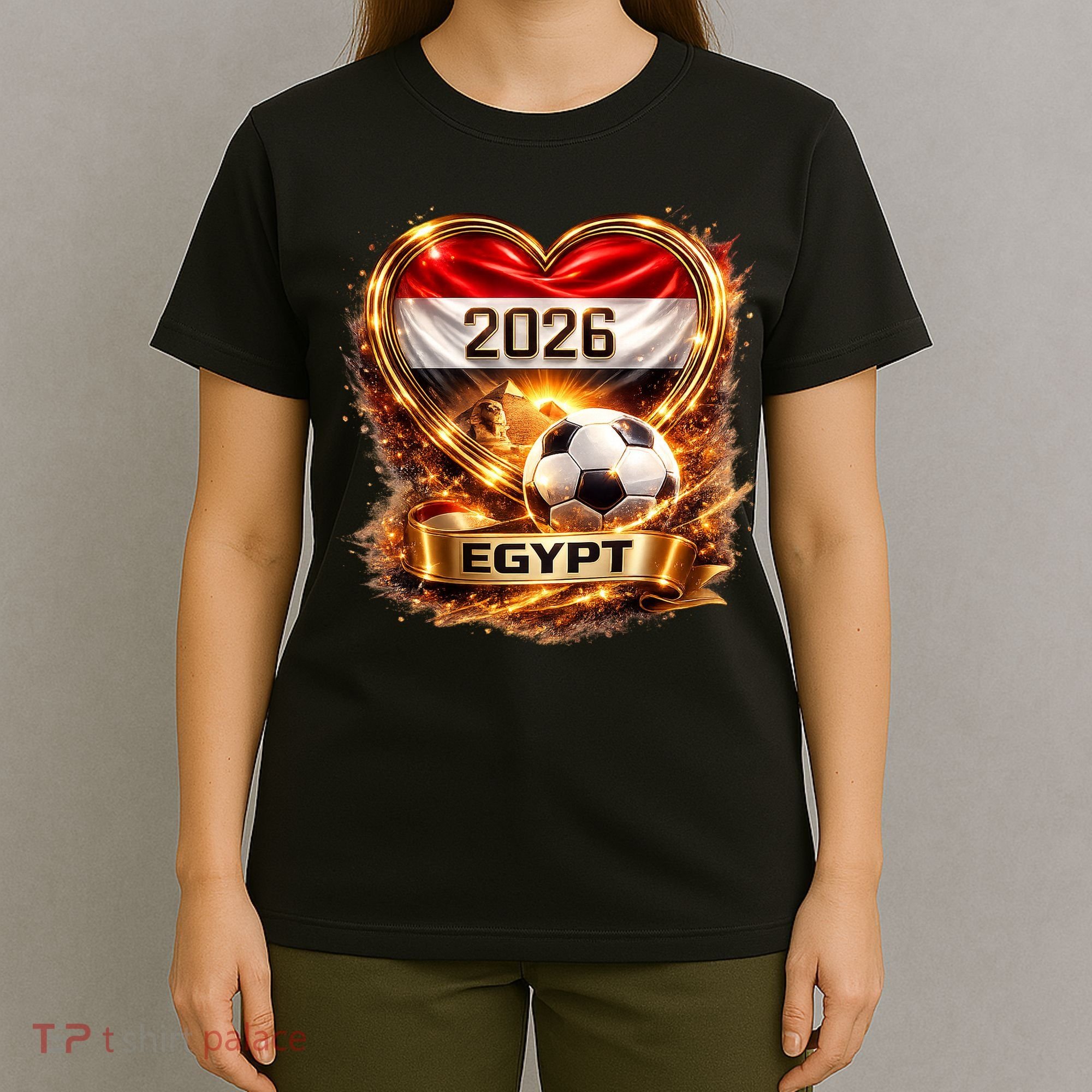 Love Egypt 2026 Heart Soccer Fan T-Shirt