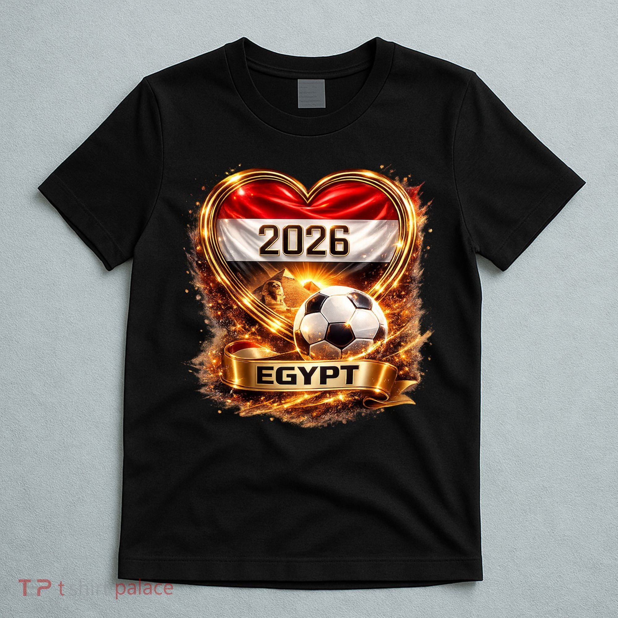 Love Egypt 2026 Heart Soccer Fan T-Shirt
