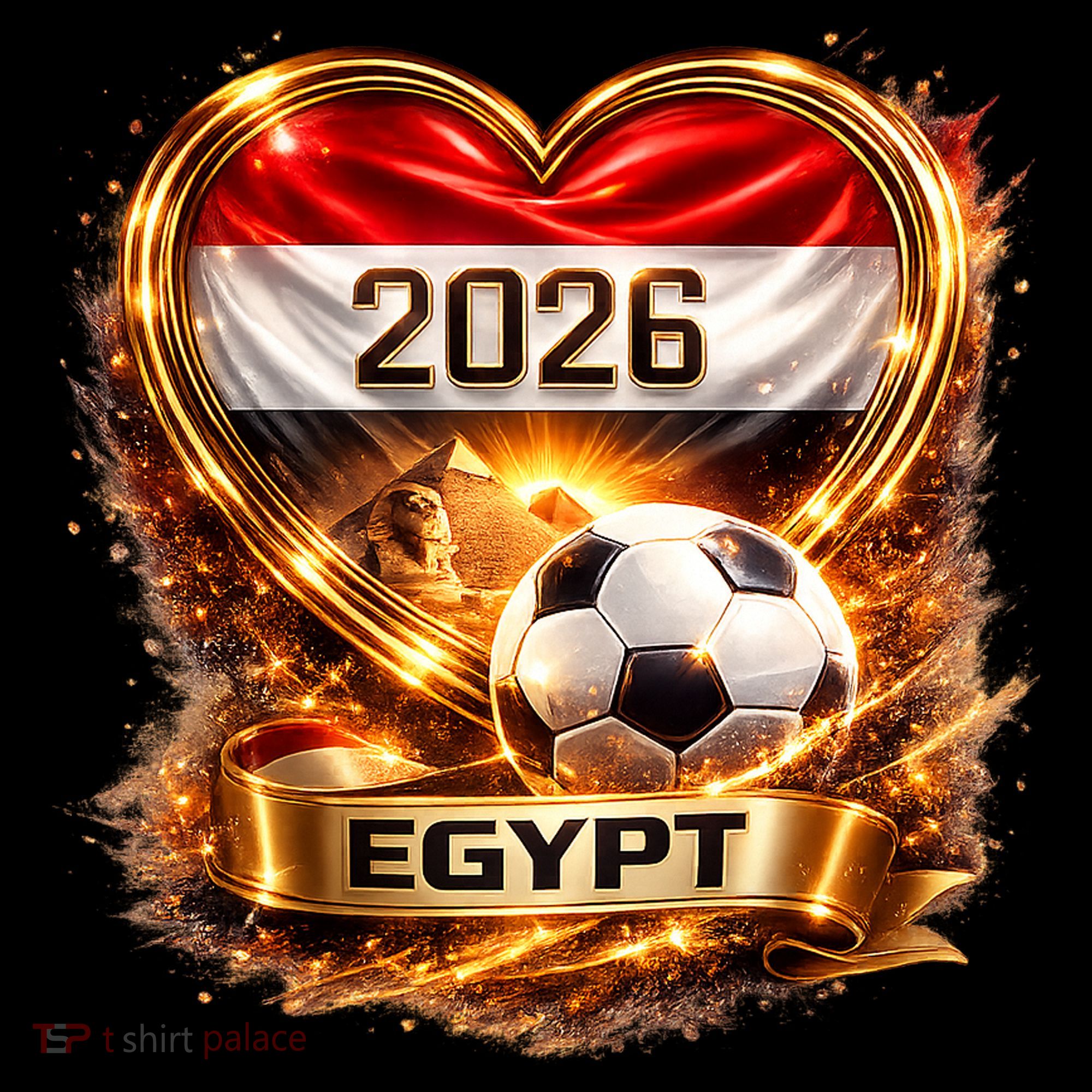 Love Egypt 2026 Heart Soccer Fan Coffee Mug