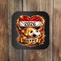 Love Egypt 2026 Heart Soccer Fan Coaster thumb 0
