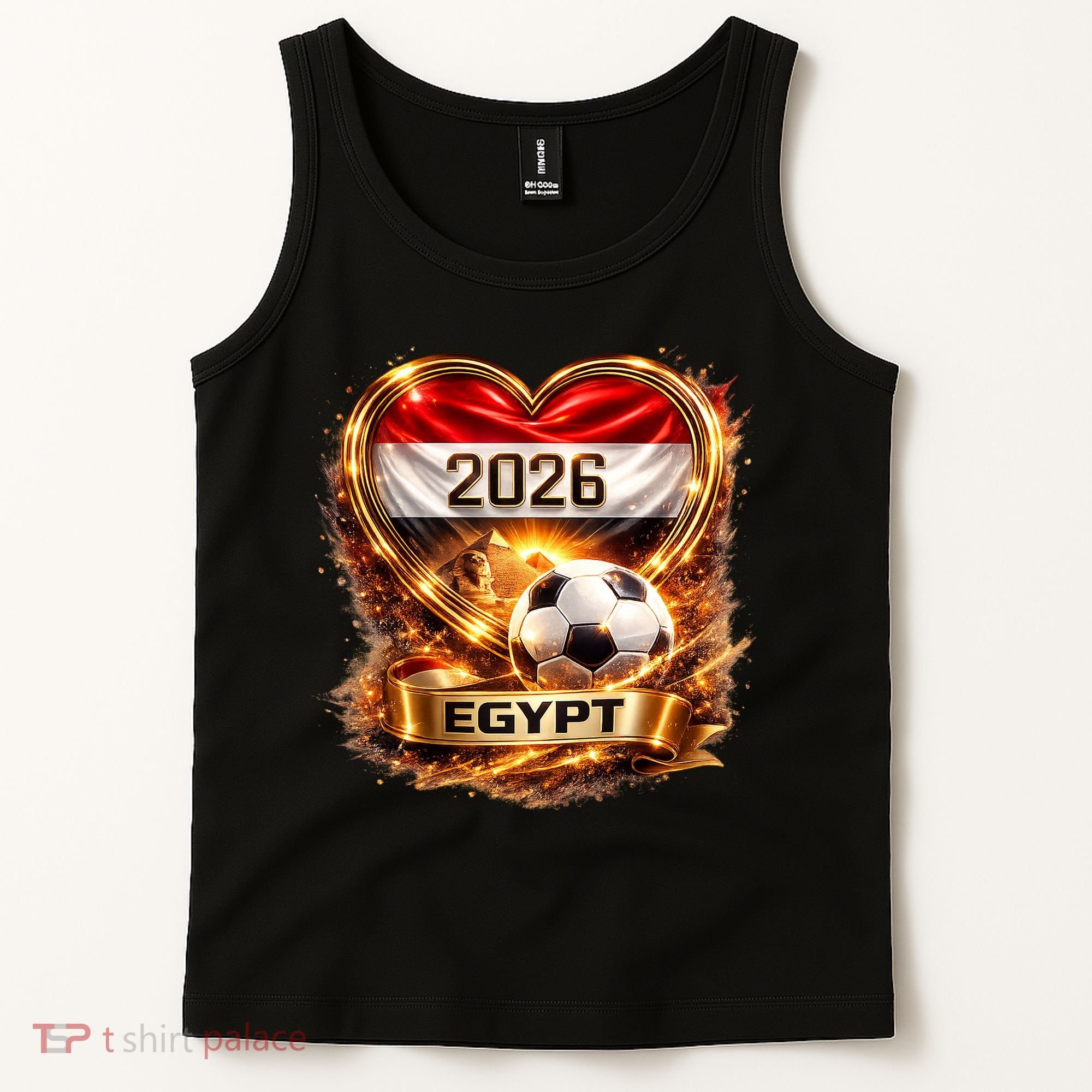 Love Egypt 2026 Heart Soccer Fan Tank Top