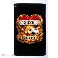 Love Egypt 2026 Heart Soccer Fan Golf Towel thumb 0