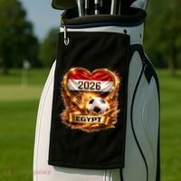 Love Egypt 2026 Heart Soccer Fan Golf Towel thumb 2