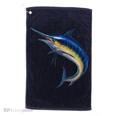 Leaping Blue Marlin Golf Towel
