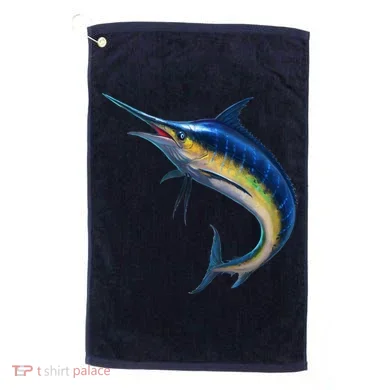 Leaping Blue Marlin Golf Towel