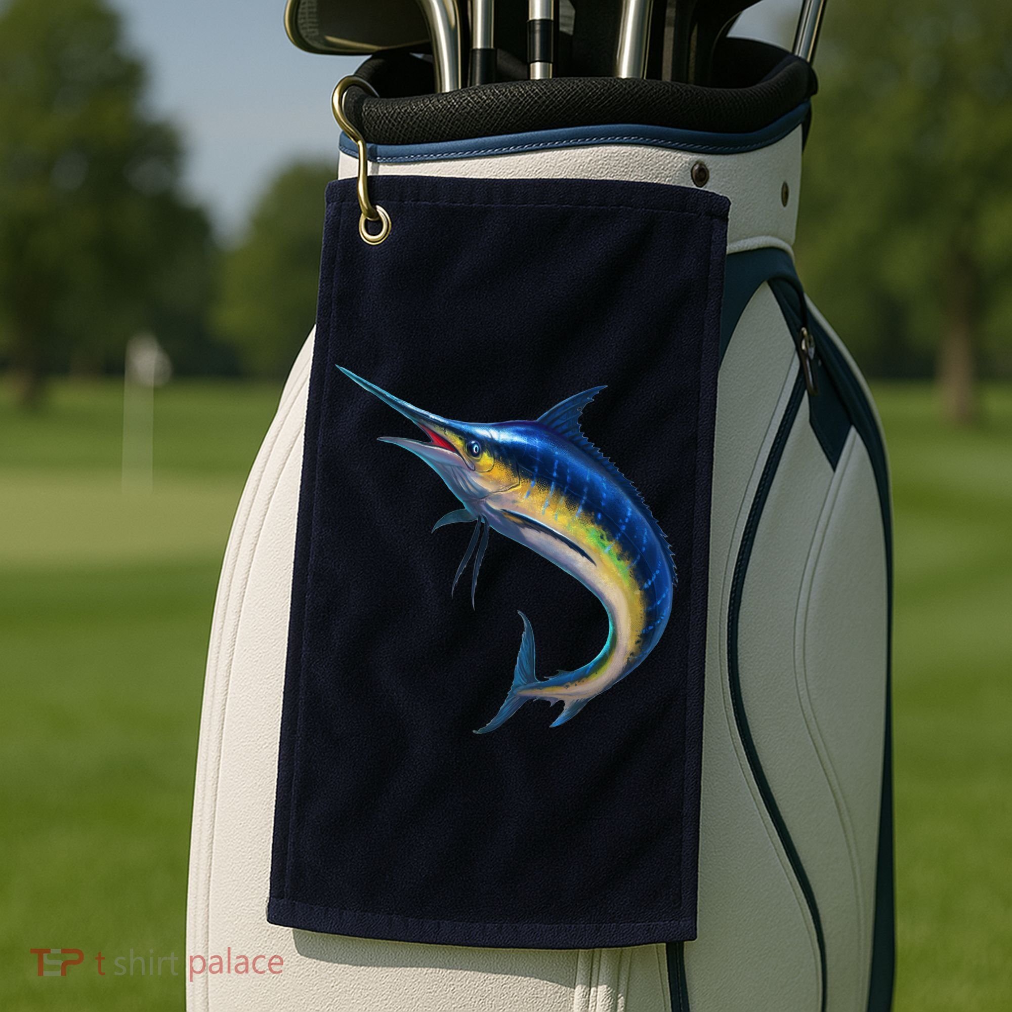 Leaping Blue Marlin Golf Towel