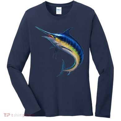 Leaping Blue Marlin Women's Long Sleeve Shirt