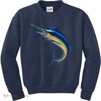 Leaping Blue Marlin Kids Sweatshirt