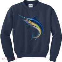 Leaping Blue Marlin Kids Sweatshirt thumb 0