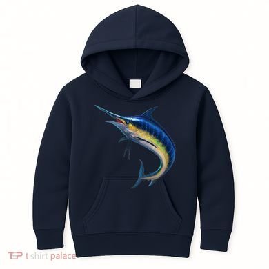 Leaping Blue Marlin Kids Hoodie