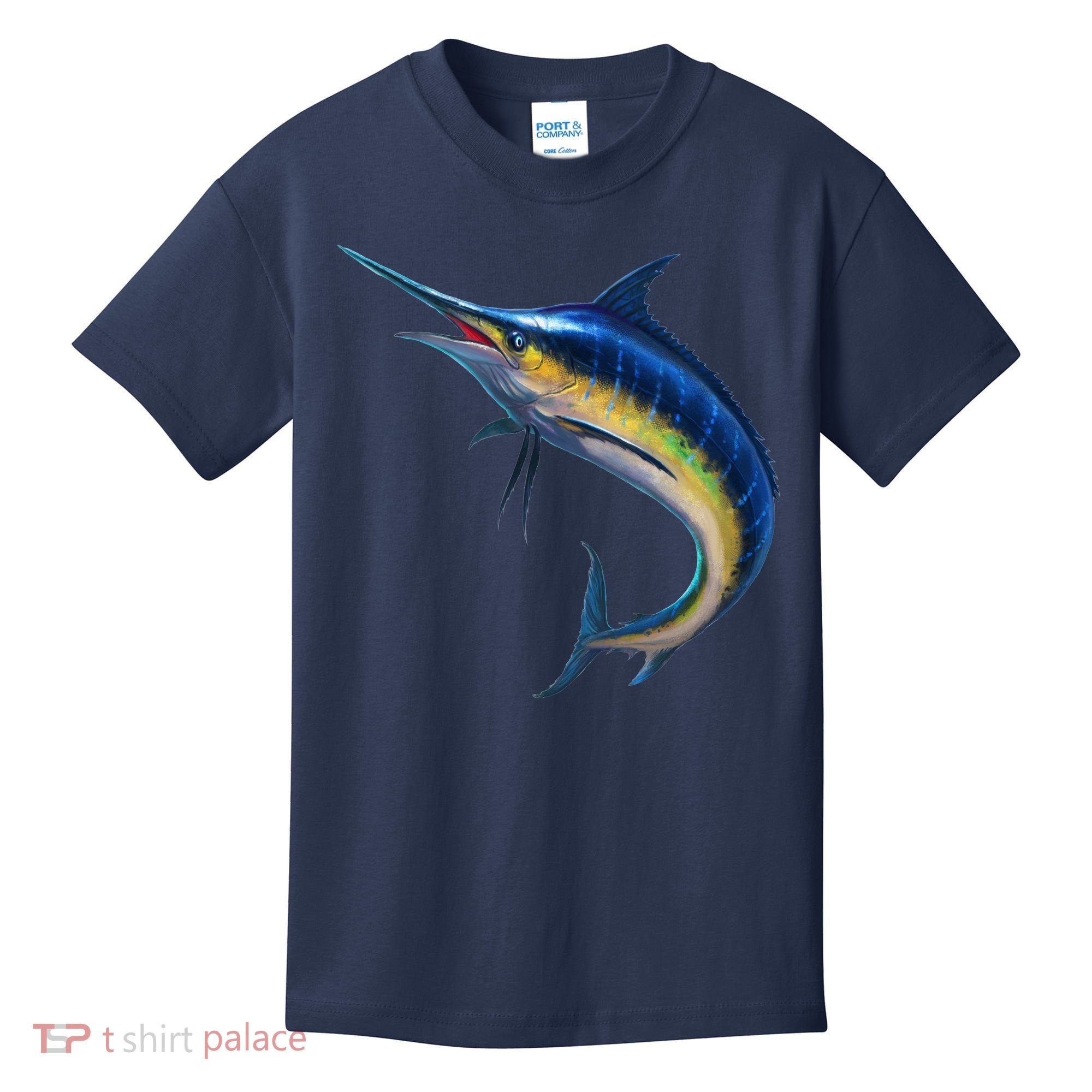 Leaping Blue Marlin Kids T-Shirt