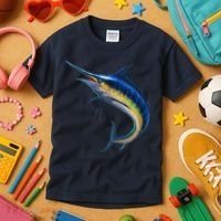 Leaping Blue Marlin Kids T-Shirt thumb 3