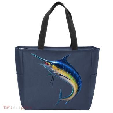 Leaping Blue Marlin Tote Bag