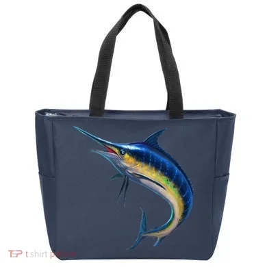 Leaping Blue Marlin Tote Bag