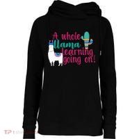 Learning Llama Womens Funnel Neck Pullover Hood thumb 0