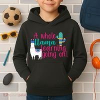 Learning Llama Kids Hoodie thumb 2