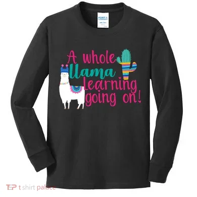 Learning Llama Kids Long Sleeve Shirt