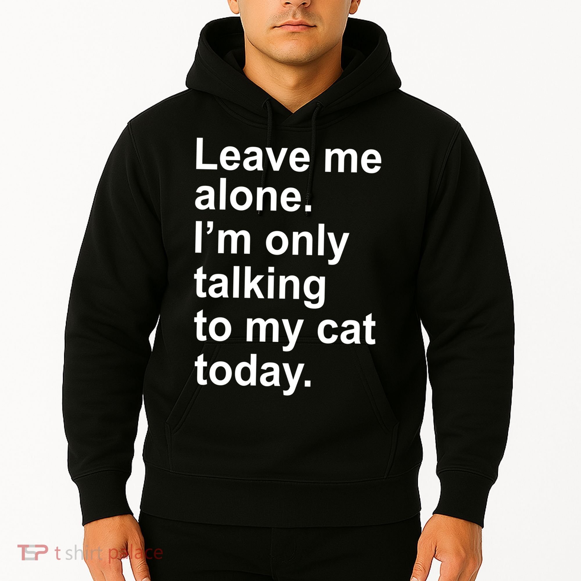 Leave Me Alone Talking To Cat Hoodie