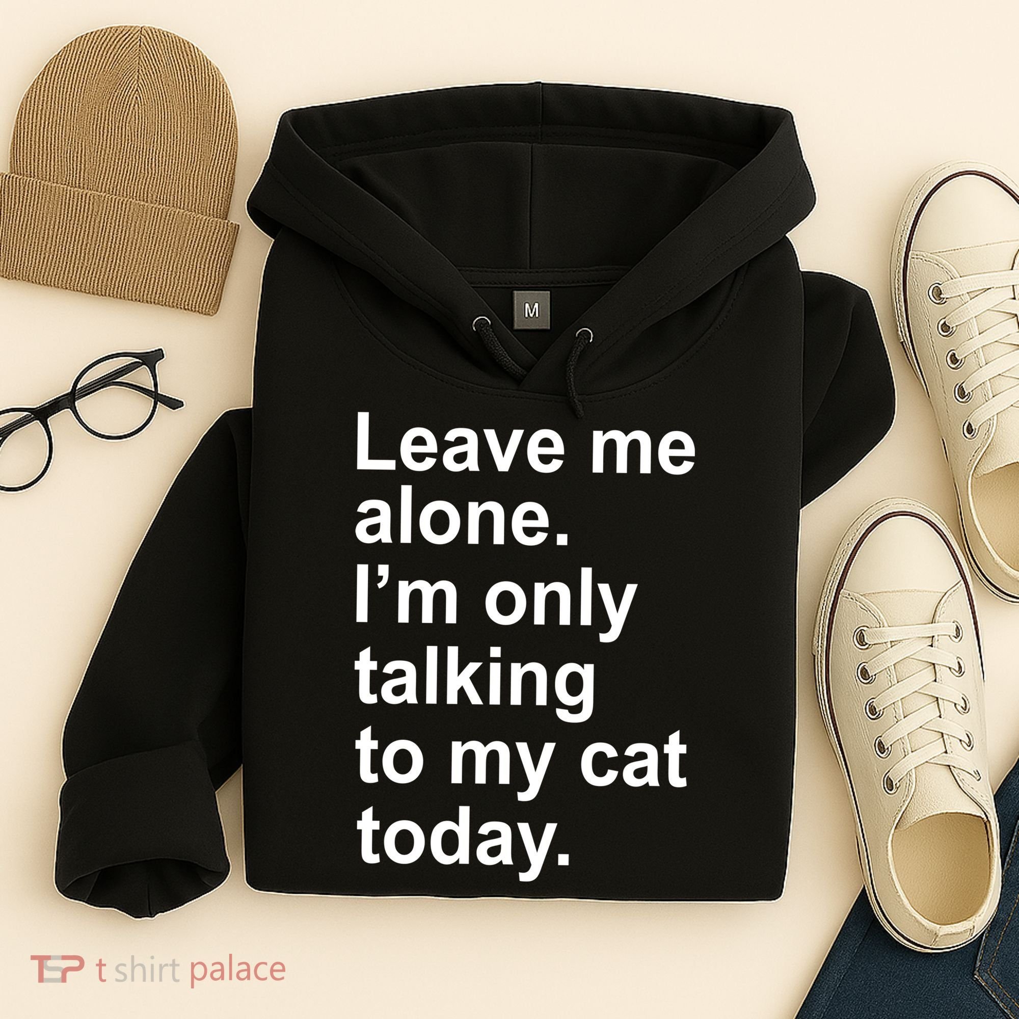 Leave Me Alone Talking To Cat Hoodie
