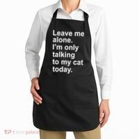 Leave Me Alone Talking To Cat Apron thumb 2