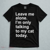 Leave Me Alone Talking To Cat T-Shirt thumb 5