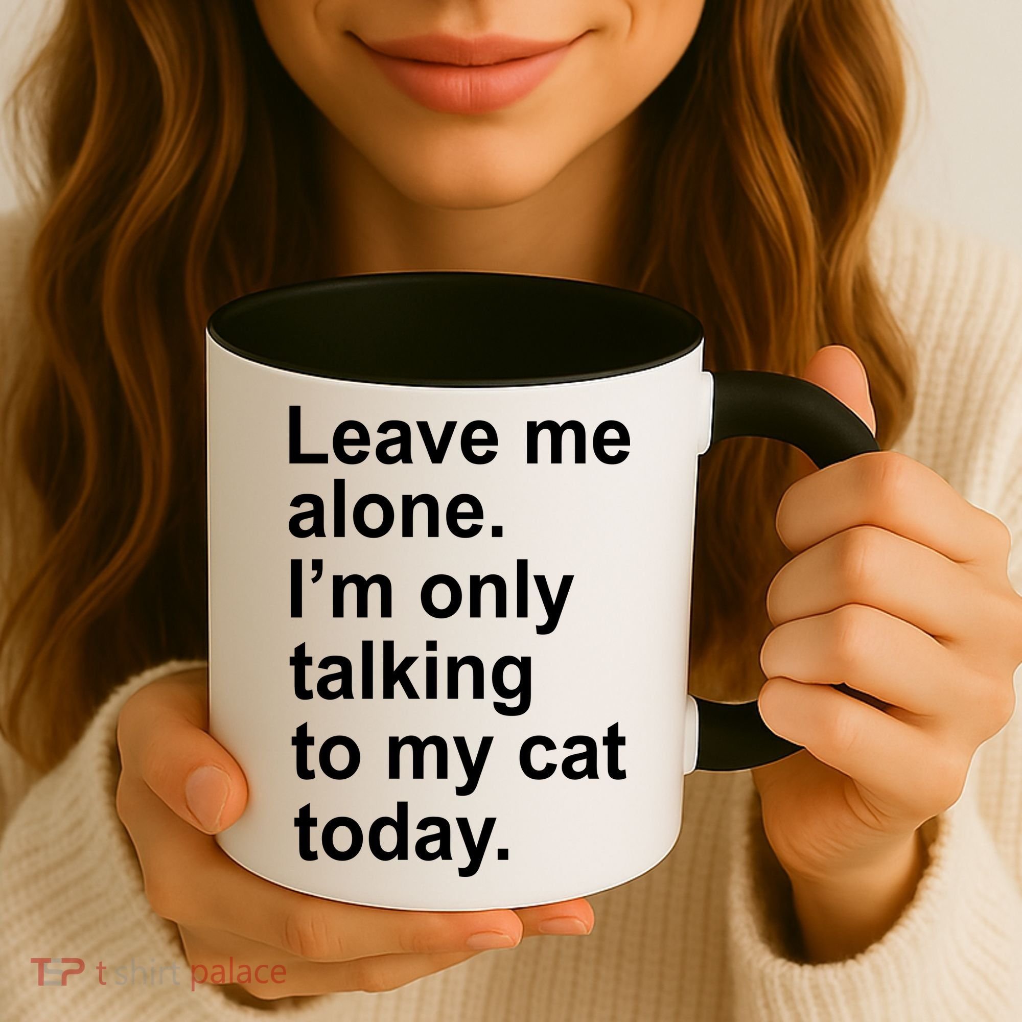 Leave Me Alone Talking To Cat Coffee Mug
