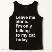 Leave Me Alone Talking To Cat Tank Top thumb 2