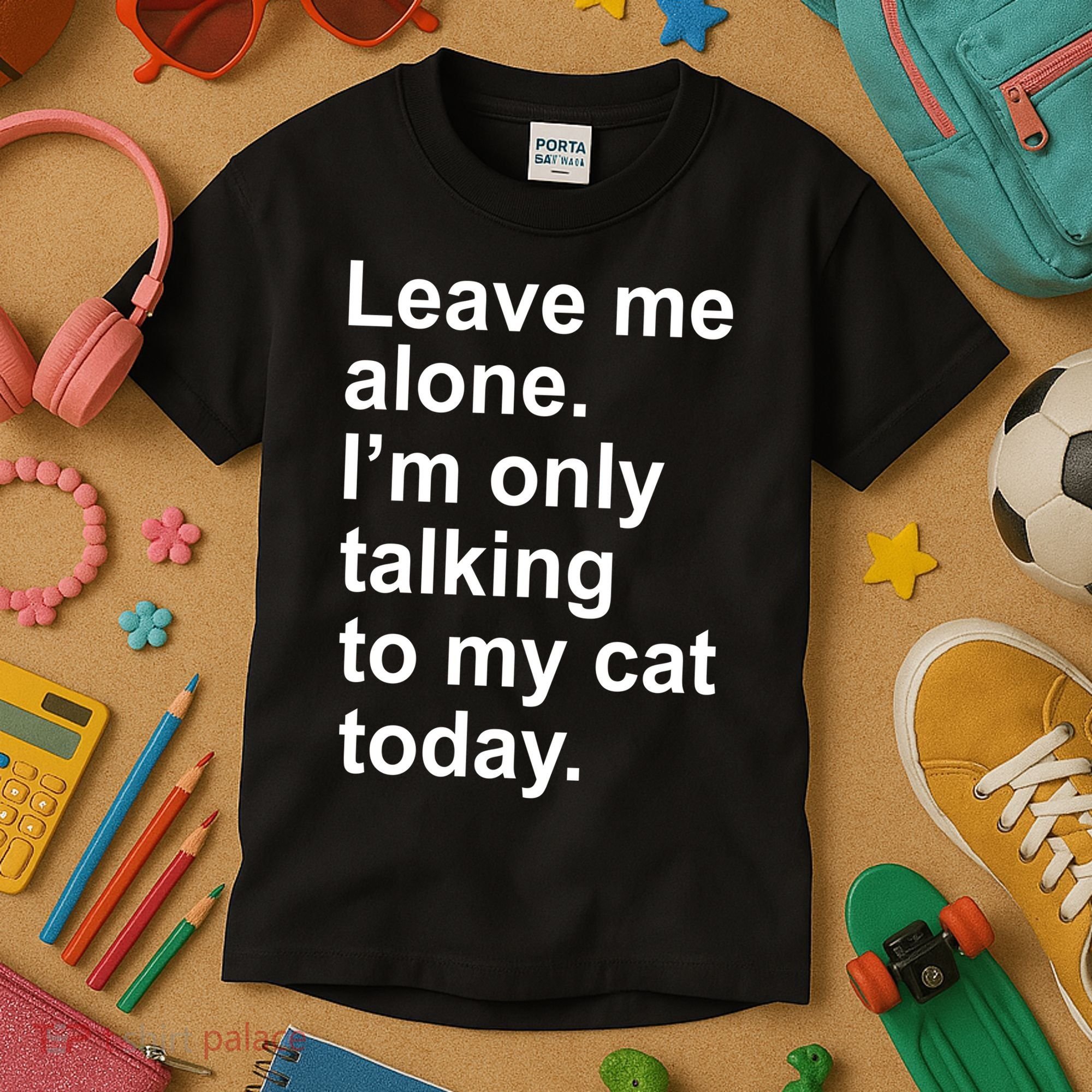 Leave Me Alone Talking To Cat Kids T-Shirt