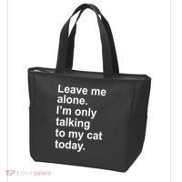 Leave Me Alone Talking To Cat Tote Bag thumb 3